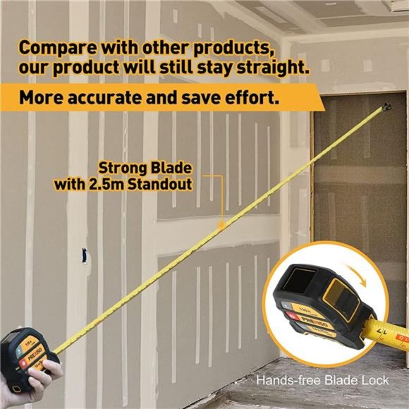 2-in-1 Laser Tape Measure, 135Ft Laser Measurement Tool & 16Ft Measuring Tape - Picture 5 of 6